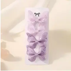 Kitcheniva Childrens Sequin Butterfly Hair Clips 4Pcs Lavender