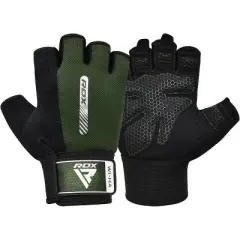 RDX Sports W1 Half Finger Gym Workout Gloves - Enhanced Grip and Support for Strength Training, CrossFit, Bodybuilding, Powerlifting, Workout Gloves