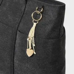 Faux Suede Fringe Bag Charm - Universal Thread&trade; Cream