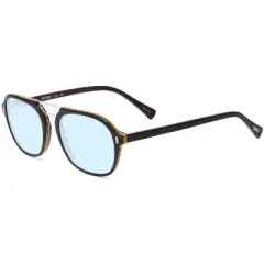 Scott&Zelda SZ7442 Blue Light Block Eyeglass Square Navy Blue Silver Brown 52 mm +0.25 Custom Lens Non-Refundable