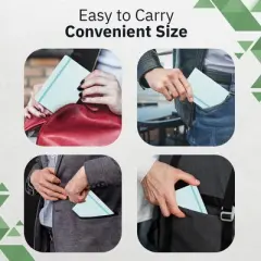 Paper Junkie A6 Pocket Size Mini Notebooks with Hardcover -124 pages (3.7" x 5.7") with Inner Pocket (Light Blue, 3 Pack)