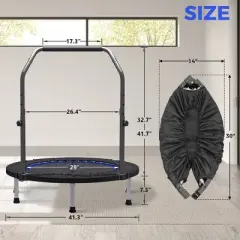 Ainfox Compact Fitness Trampoline with Handlebar