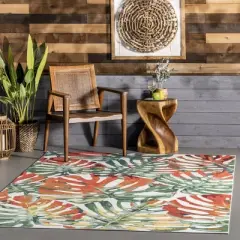 nuLOOM Contemporary Floral Janice Indoor/Outdoor Patio Area Rug