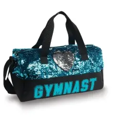 Gymnastics Duffle Bag Danz N Motion B845 Turquoise Flip Sequins