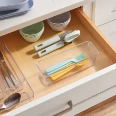 3"x9" Drawer Flatware Organizer - Brightroom&trade;: Clear PETG In-Drawer Silverware Tray, Contemporary Style