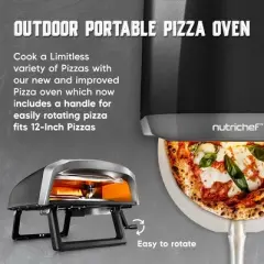 NutriChef 360&deg; Portable Oven with Rotating Pizza Stone - Black