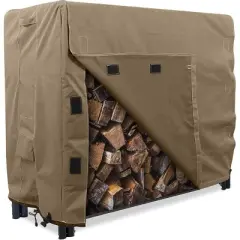 KHOMO GEAR Log Rack Cover &ndash; Heavy-Duty Waterproof Firewood Cover for Outdoor Log Storage &ndash; Weatherproof, Durable 4ft Firewood Rack Protector &ndash; Brown