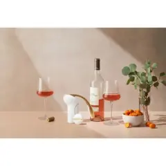 Rabbit Vertical Corkscrew Set White/Gold: Manual Wine Opener, Plastic & Metal, Spot Clean, 8.9" Height, 7.5" Width