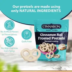 Hayden Valley Foods Cinnabon Bun Covered Pretzels | 20 oz Bag | No Artificial Flavors, Preservatives or Colors | Gourmet Bulk Snacks