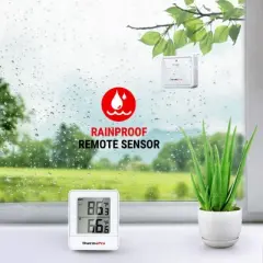 ThermoPro TP200BW Wireless Indoor Outdoor Thermometer with Temperature Sensor Up to 500FT, Outdoor Thermometers
