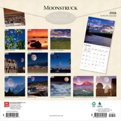 BrownTrout Moonstruck 2026 12"x24" Hanging Square Wall Calendar Plastic-Free