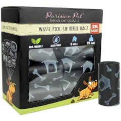 Parisian Pet 'Dog House Design' Waste Bags - Convenient, Leak-Proof, Durable, Black Disposable Pet Waste Bags for Dogs & Cats