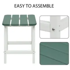 Aoodor Adirondack Square Outdoor Side Table 19-Inch