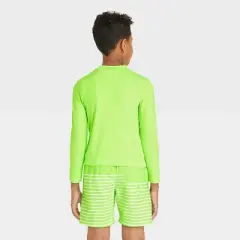 Boys' Solid Long Sleeve Rash Guard Swim Shirt - Cat & Jack&trade; Lime Green
