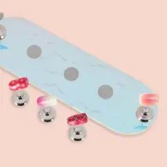 Unique Bargains Oval Nail Display Stand Colorful Silver Tone 1 Set