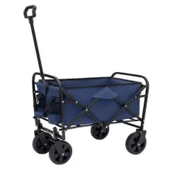 Minimeetall Extention Collapsible Foldable Wagon Cart Beach Wagon Heavy Duty Utility Cart Utility Wagon Grocery Cart dark blue
