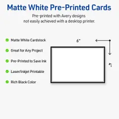 Avery Printable Rectangle Postcards, Double Black Border, 4" x 6", Matte White Rectangle Postcards, Laser/Inkjet, 20ct, Great for Postcards