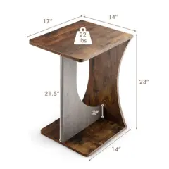 Costway 2PCS Side Table Sofa Couch Table Compact C-shape End Table Snack Coffee Table
