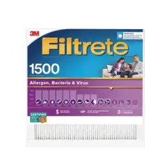 Filtrete 20x20x1 2pk Allergen Bacteria and Virus Air Filter 1500 MPR: Electrostatic Furnace Filter, MERV 12, Captures Dust & Pollen