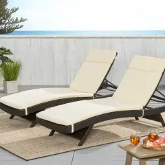 Christopher Knight Home Salem Outdoor Water Resistant Fabric Chaise Lounge Cushions (Set of 2)