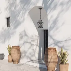 YUHAO Outdoor Gazebo and Porch Anti-Rust Waterproof Outdoor Ceiling Light Modern  Black(1 PACK)