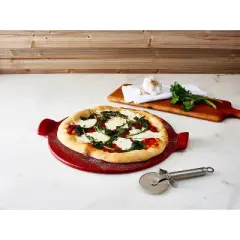 Emile Henry Made In France Flame Individual Pizza Stone, 10", Set of 2, Figue