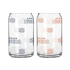 NCAA Auburn Tigers 2pk Glass Can - 16oz: Stemless Pint Glasses, Specialty Beer Glasses