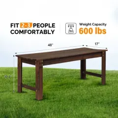 Karl Home | Solid Wood Backless Garden Bench