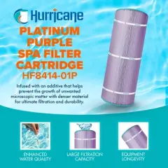 Hurricane Filters - HF8414-01P 3 Pack Platinum Purple Pool Filter Cartridge - Replacement for PWWCT150, Unicel C-8414, Filbur FC-1287, Waterway