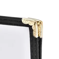 WeChef 60 Pack Restaurant Menu Covers 8.5 x 14inch Book Style 2 Pages 4 Views Black