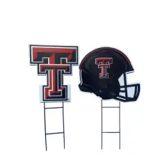 NCAA Texas Tech Red Raiders 2pk Logo and Helmet Garden Stake Set