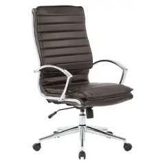 High Back Manager's Faux Leather Chair with Chrome Base - OSP Designs