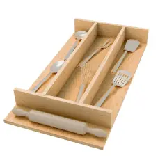 Rev-A-Shelf Natural Maple Right Size Utensil Insert Home Storage Kitchen Organizer Compartment Drawer Accessory