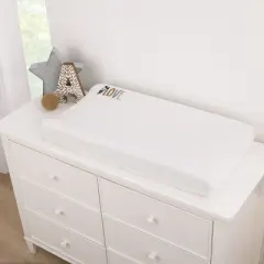 NoJo Disney Mickey Mouse Love Mickey White, Gray, and Tan Love Applique Super Soft Contoured Changing Pad Cover