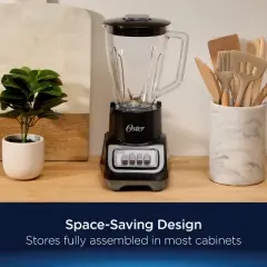 Oster Turbo 5-Speed Countertop Blender Black: 800W, Dishwasher-Safe, 6-Cup Capacity
