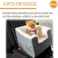 Rectangle Bucket Booster Pet Car Seat - Small - Gray and Beige