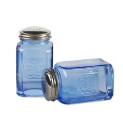 RSVP International Retro Glass Salt & Pepper Set - Blue