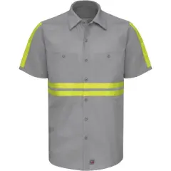 Red Kap&reg; Short Sleeve Enhanced Visibility Industrial Work Shirt