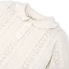 Hope & Henry Girls' Organic Cotton Short Sleeve Peter Pan Collar Sweater Polo , Infant