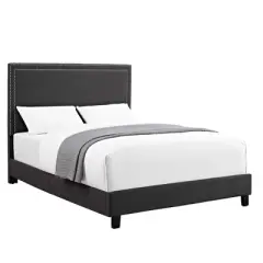 Emery Upholstered Queen Platform Bed Charcoal Black - Picket House Furnishings