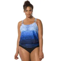 Swimsuits for All Women&rsquo;s Plus Size Loop Blouson One Piece Swimsuit