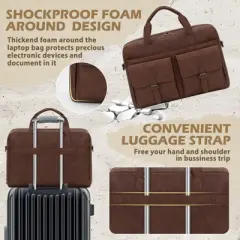 Messenger Bag for Men Leather Laptop Bags Work Computer Briefcase Vintage Mens Satchel Shoulder Bag