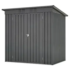 LOVMOR 6 x 4 ft Outdoor Storage Shed, All Weather Tool Shed for Garden, Backyard, Lawn, Black