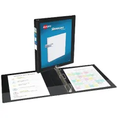 Avery Showcase 1" 3-Ring View Binders Slant Ring Black (19600)