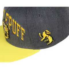 Harry Potter Hufflepuff Embroidered House Crest Adjustable Snapback Hat Cap Grey