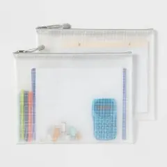 Paper Size Zip Pouches Water-Resistant and&nbsp;Gray Zipper 2pk &ndash; up&up&trade;