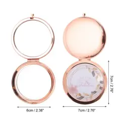 Unique Bargains Convenient Makeup Mirror Rose Gold Tone 1 Pc