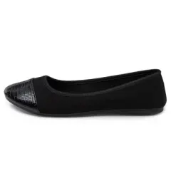 Alpine Swiss Kelly Women&rsquo;s Ballet Flats | Comfortable Dress or Casual Shoes | Two Tone Cap Toe Slip On Flats | Anti-Slip Sole