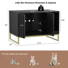 Modern Cat Litter Box Enclosure Furniture with Scratch Pad, Cat Washroom House