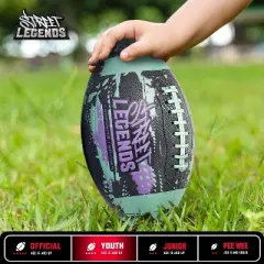 Street Legends Youth Football for Kids, Graffiti Printed Composite Leather Size 8 for Training, Practicing, & Recreational Play (Hunter Green)